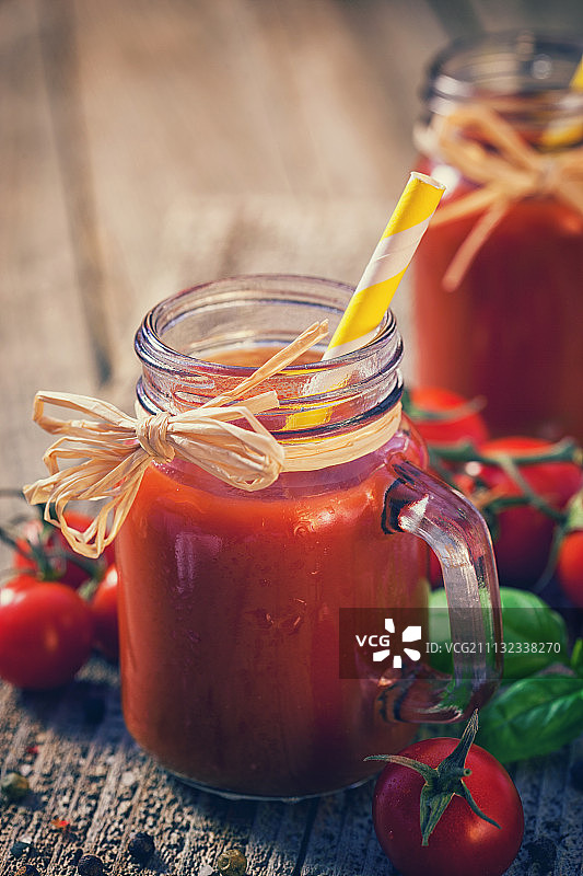 新鲜自制番茄汁图片素材
