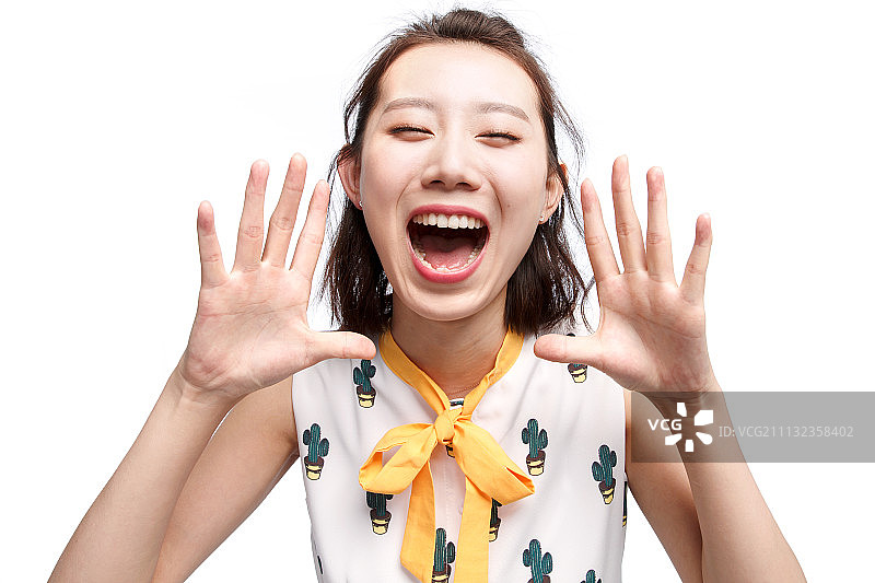 欢乐的青年女人图片素材