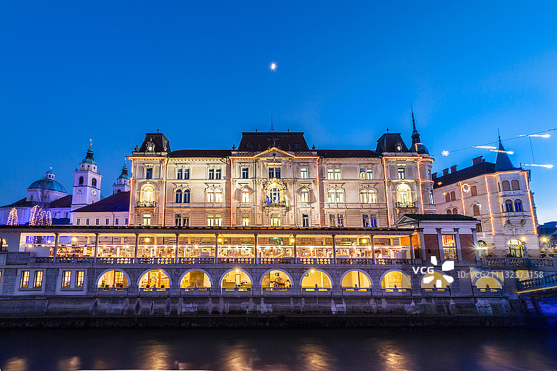 斯洛文尼亚首都卢布尔雅那，欧洲图片素材