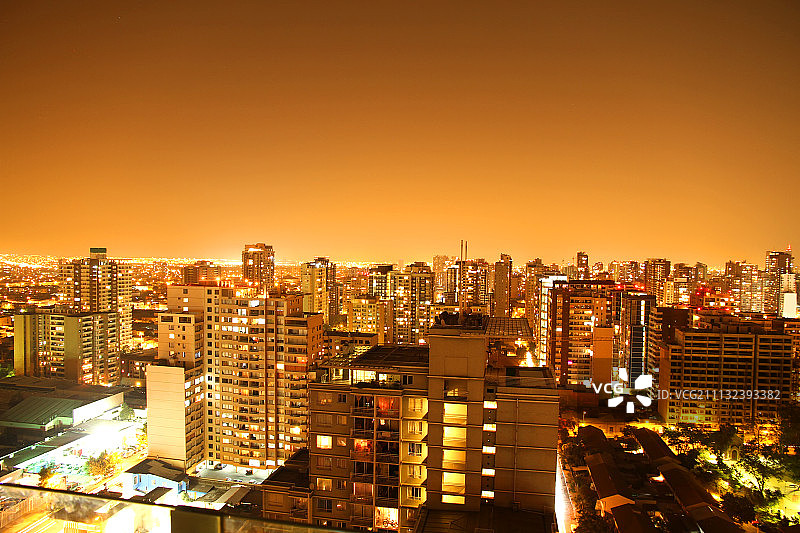 智利圣地亚哥夜景全景图片素材