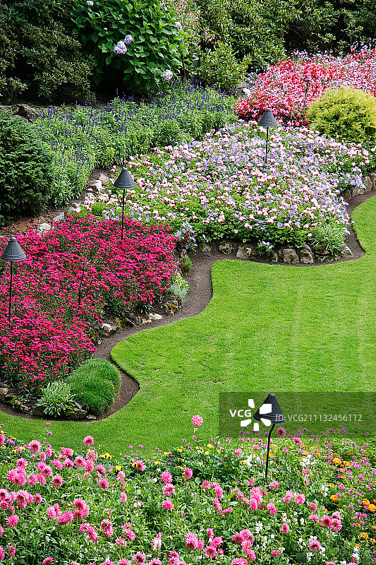 布查特花园，位于温哥华岛布伦特伍德湾图片素材