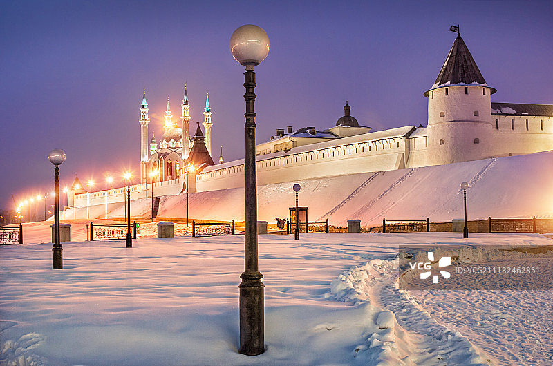 冬季喀山克里姆林宫图片素材