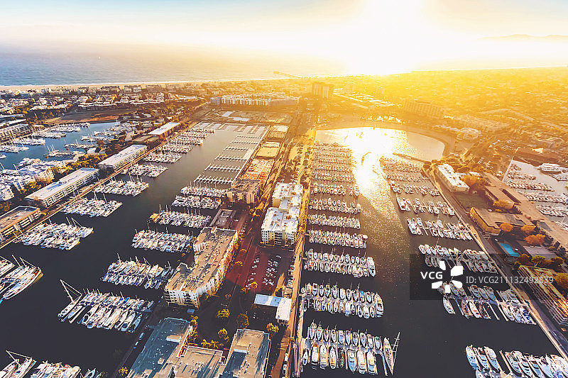 洛杉矶德尔雷码头海滨社区鸟瞰图图片素材