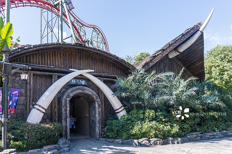 常州中华恐龙园内部卫生间配套随处可见图片素材