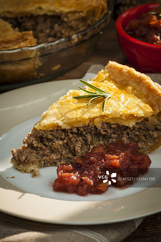 肉馅饼切片图片素材
