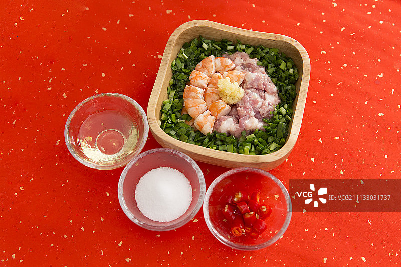 中国春节食材及饺子馅图片素材