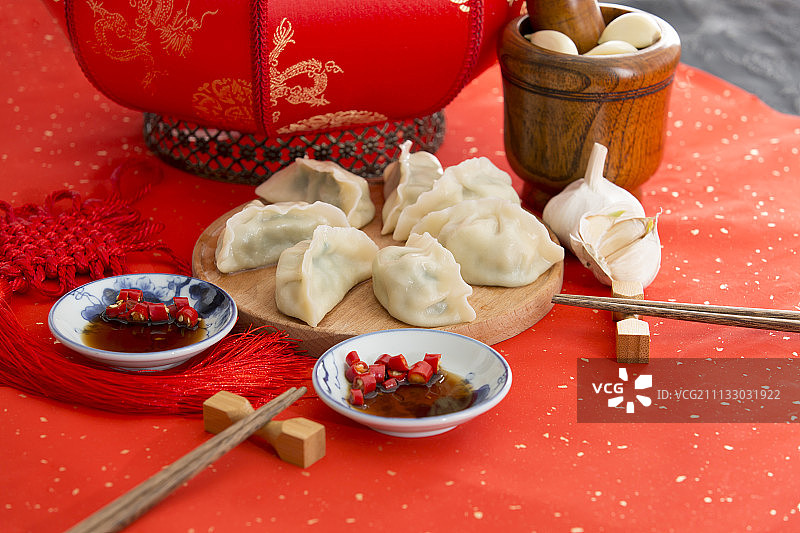 中国传统新年饺子图片素材