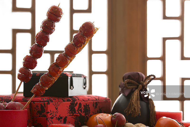 中国传统新年物品和食品图片素材