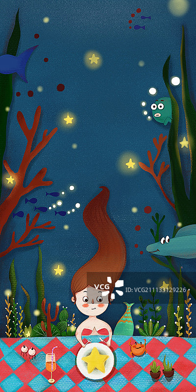 美人鱼的早餐图片素材