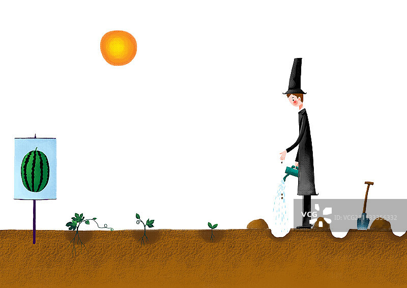 大礼帽大绅士系列插画-生长图片素材