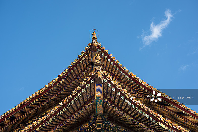故宫建筑-金色屋脊图片素材