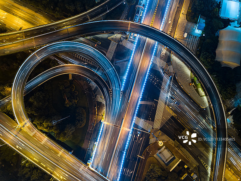 航拍上海城市立交图片素材