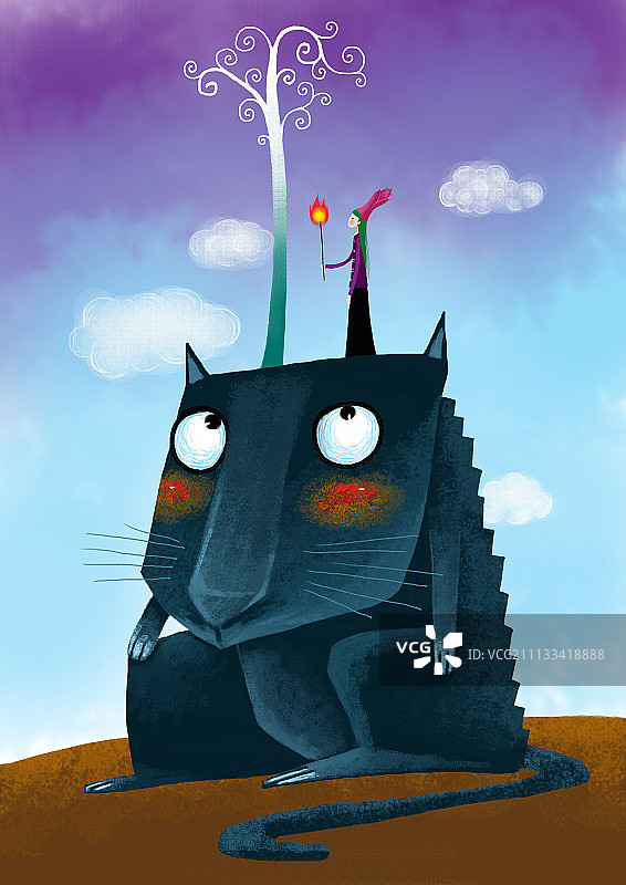 花瓣女孩系列插画-7图片素材