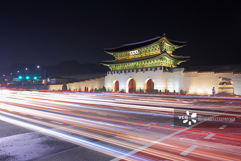 首尔光华门夜景图片素材