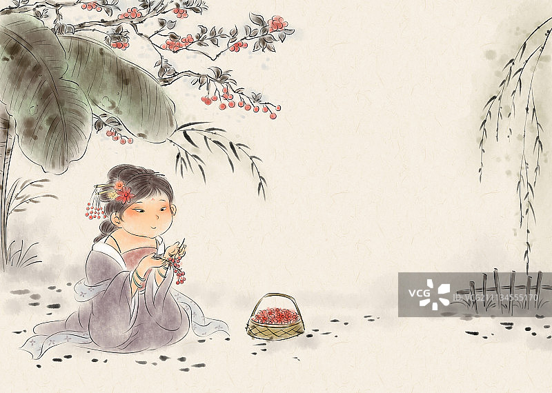 唐诗-红豆生南国图片素材