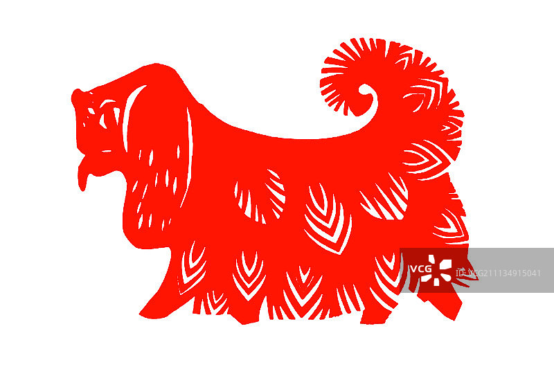 生肖剪纸——狗图片素材