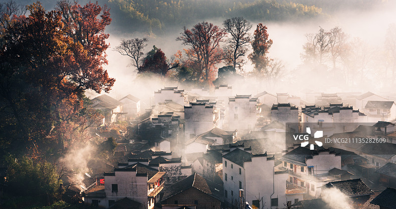 江西省婺源石城秋景图片素材