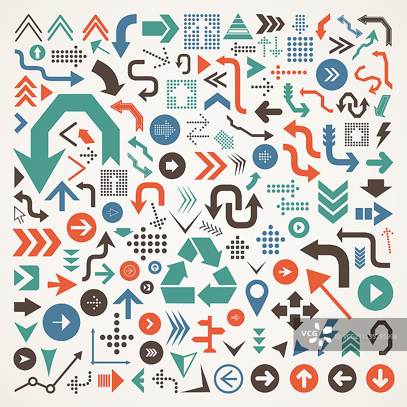 用于互联网设计的箭头图标集图片素材