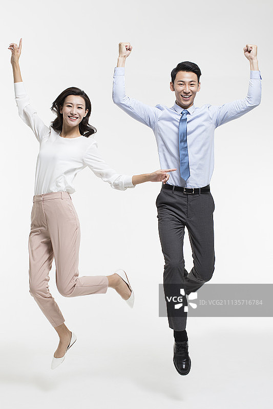 年轻商务人士欢呼图片素材