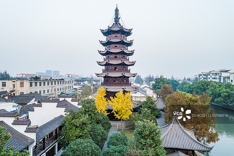 上海泗泾古镇安方塔图片素材