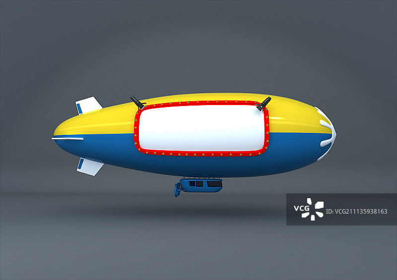 带留言板的飞艇，3D渲染图片素材