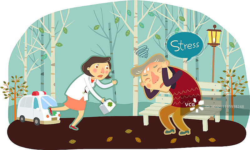 年长的男人压力大图片素材