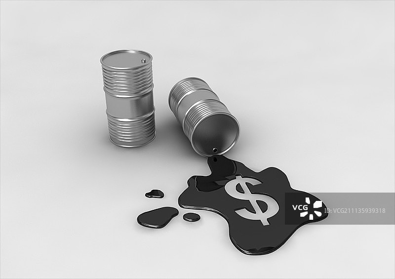 溢出石油上的美元符号图片素材