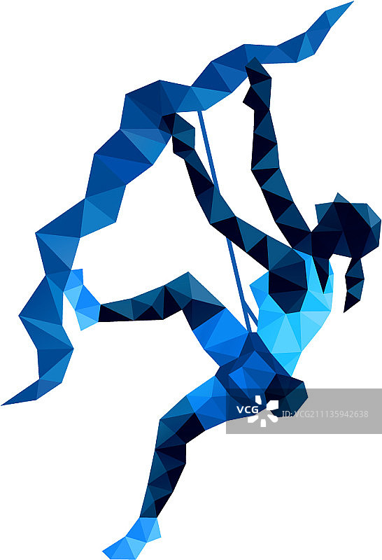 攀爬的女人，几何图案图片素材