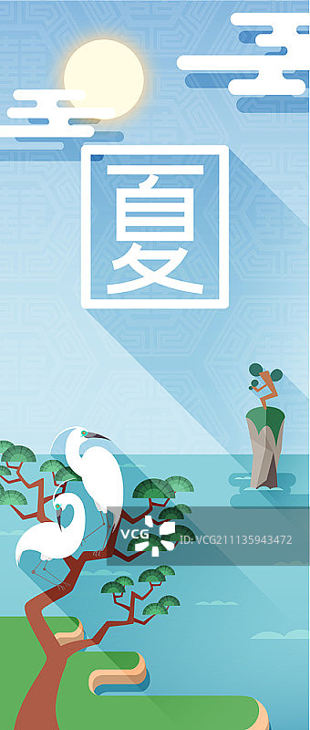 海边松树上的苍鹭图片素材