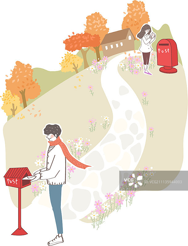 坠入爱河的年轻情侣矢量插画图片素材