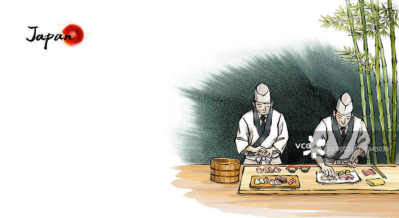 日本风景插画图片素材