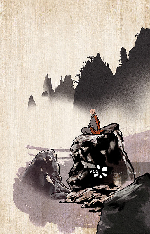 佛教与僧侣插画图片素材