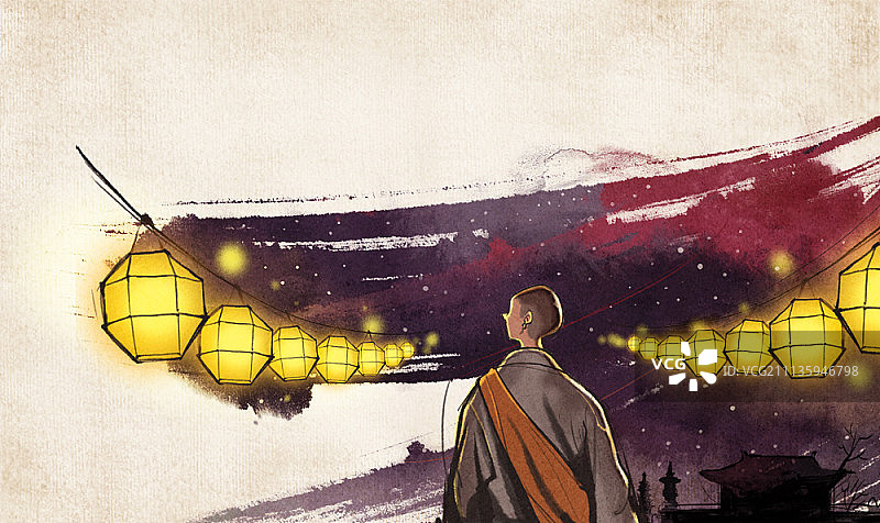 佛教与僧侣插画图片素材