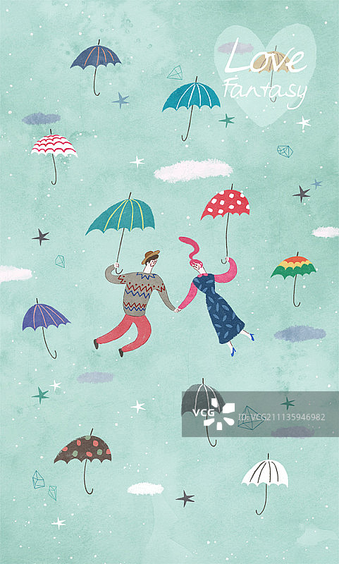 爱的梦幻概念插画图片素材