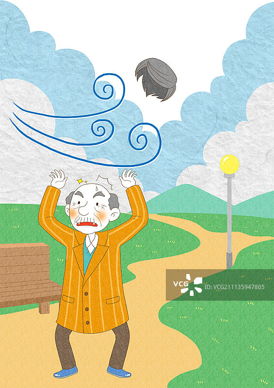 老年人健康问题插画图片素材