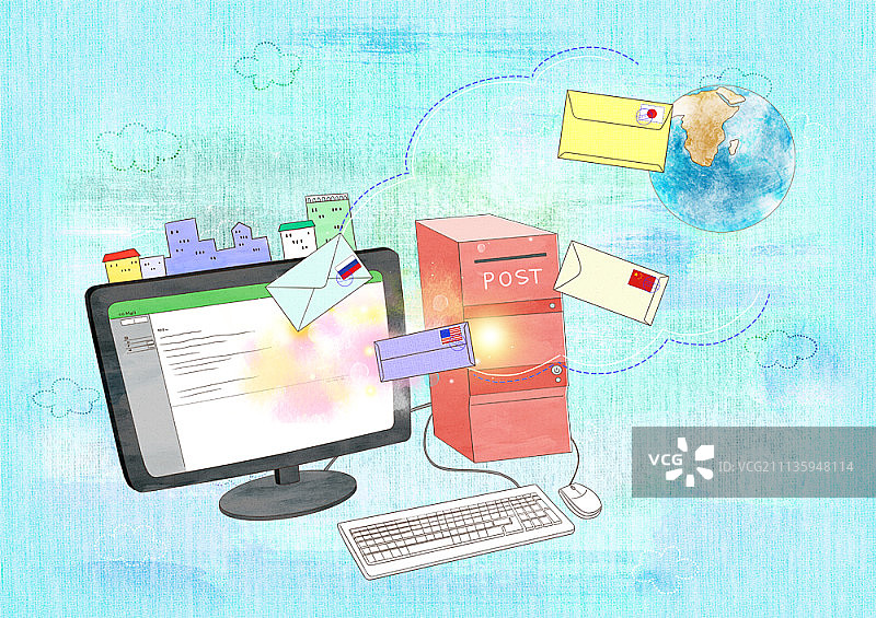 在线沟通，电子邮件图片素材