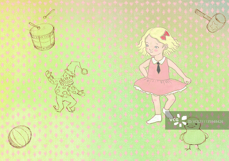 摆出芭蕾舞姿势的女孩图片素材