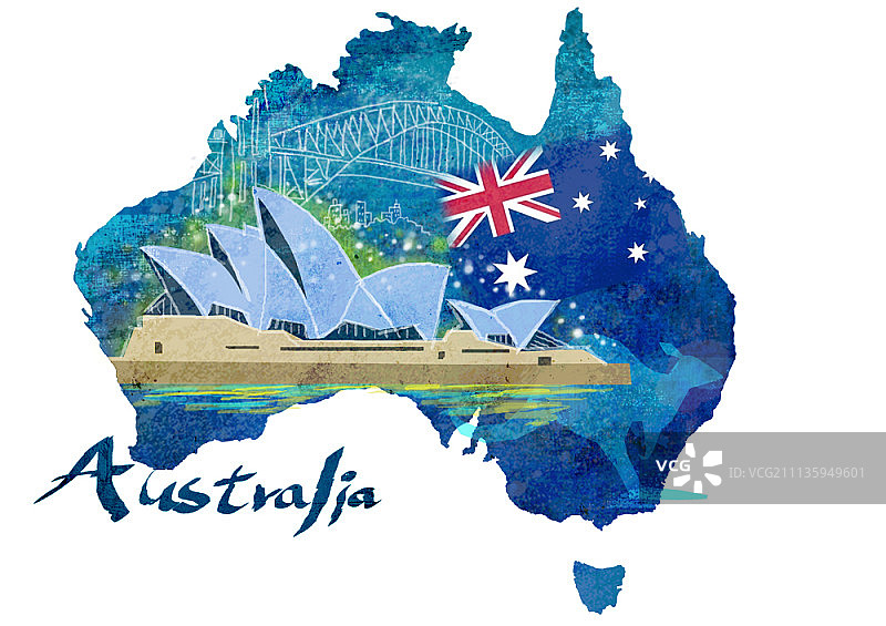 国家地标形状插图图片素材