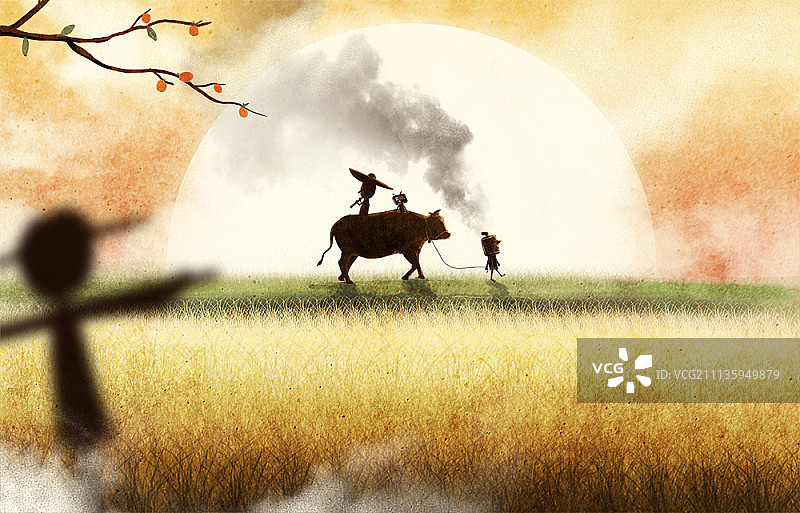 带罐头盒和木制角色的想象插图图片素材