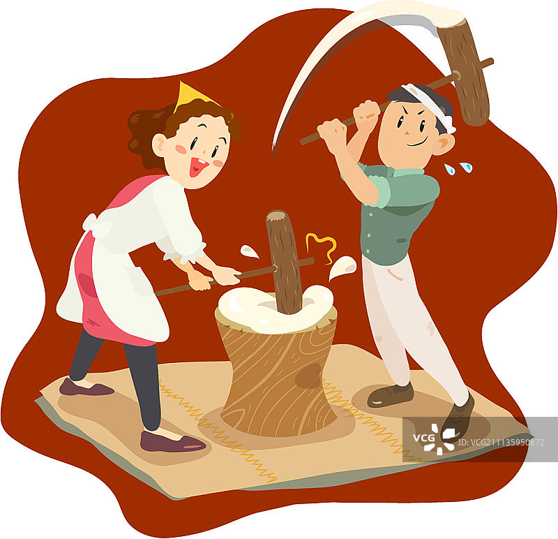 男女捣米图片素材