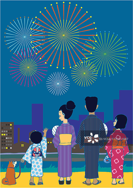 幸福家庭矢量插画图片素材