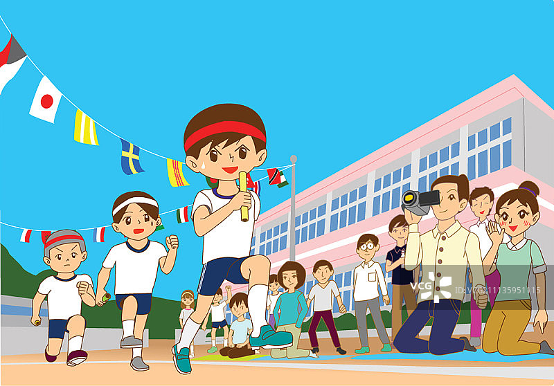 幸福家庭矢量插画图片素材