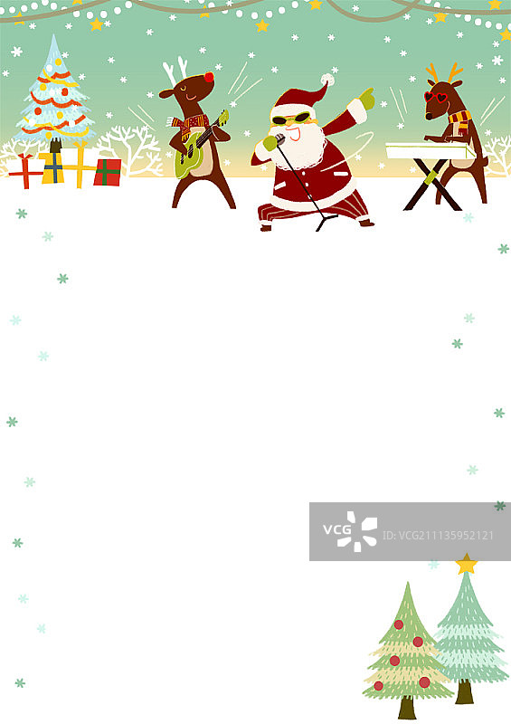 人们享受冬天的插画图片素材