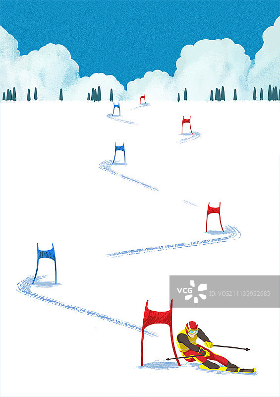 冬季运动和活动插画图片素材