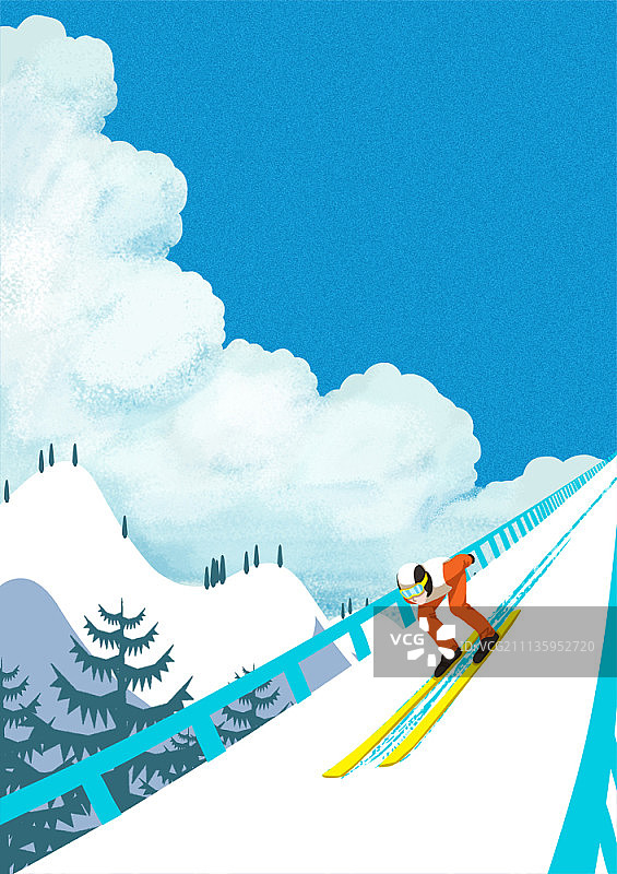 冬季运动和活动插画图片素材