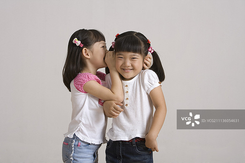 韩国儿童两个女孩图片素材
