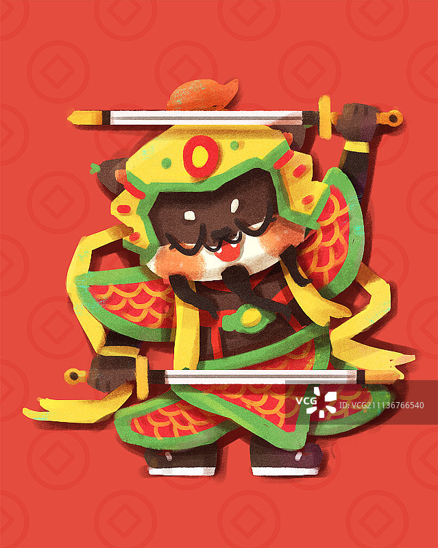 狗年春节门神~秦叔宝图片素材