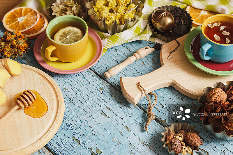 柠檬香草茶杯图片素材