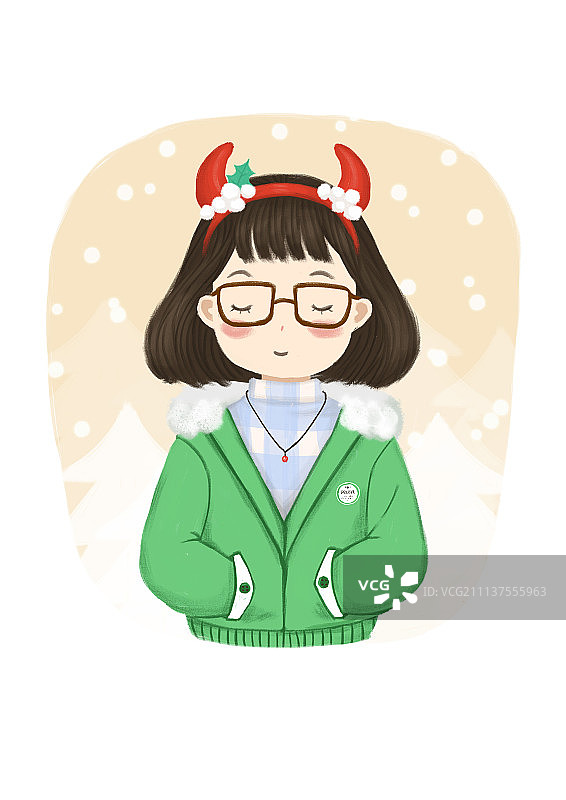 圣诞女生001图片素材