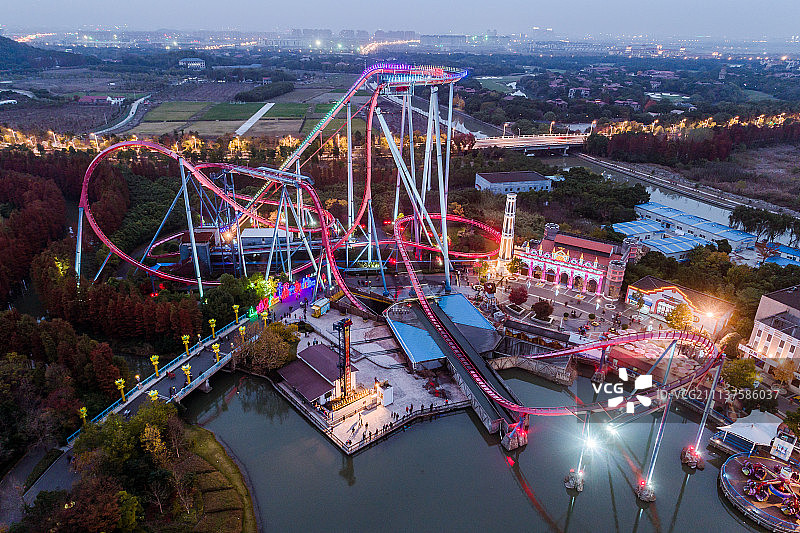 上海欢乐谷夜景图片素材